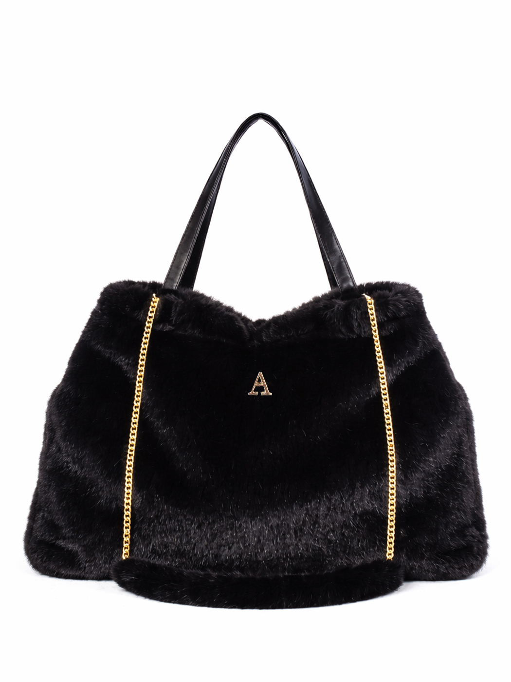 SHOPPING FAUX FUR MINK EFFECT,100%PL,MADE IN PRC - BLACK